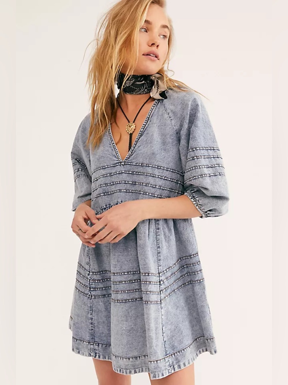 Free People Sweet Surrender Denim Mini Dress